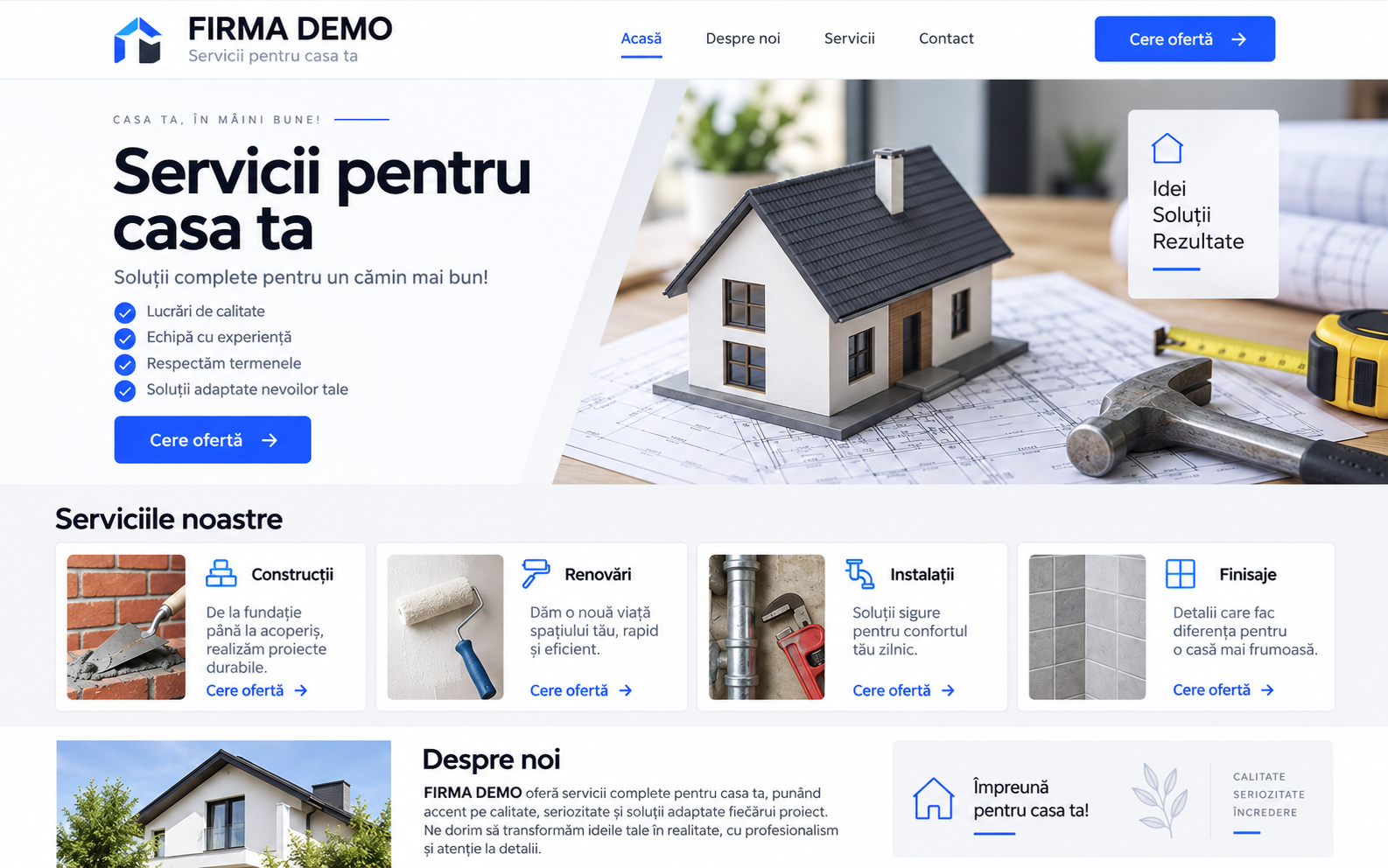 Website demonstrativ după reconstrucție